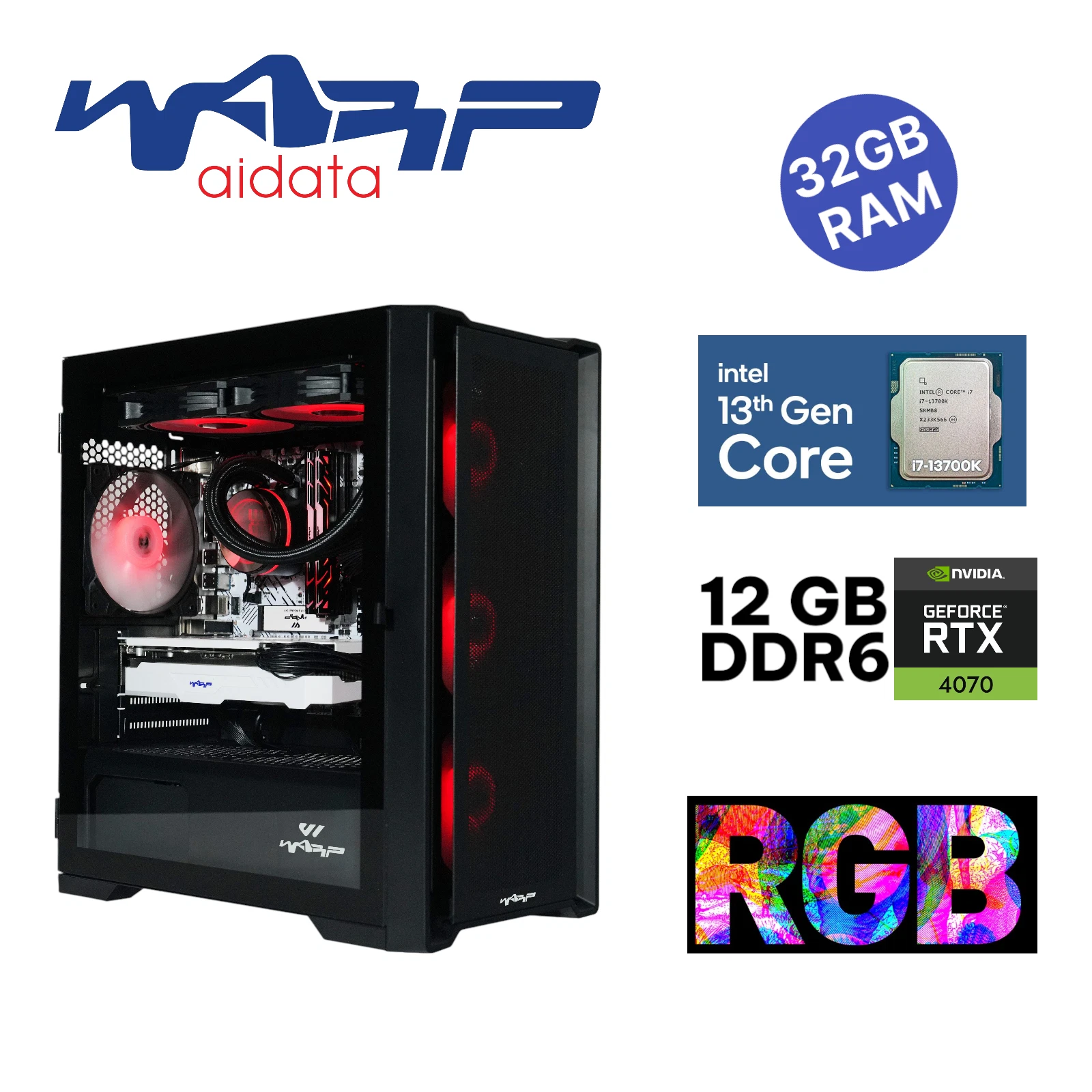 Warp Optima Black INTEL I7 13700K CPU-RTX4070 12GB